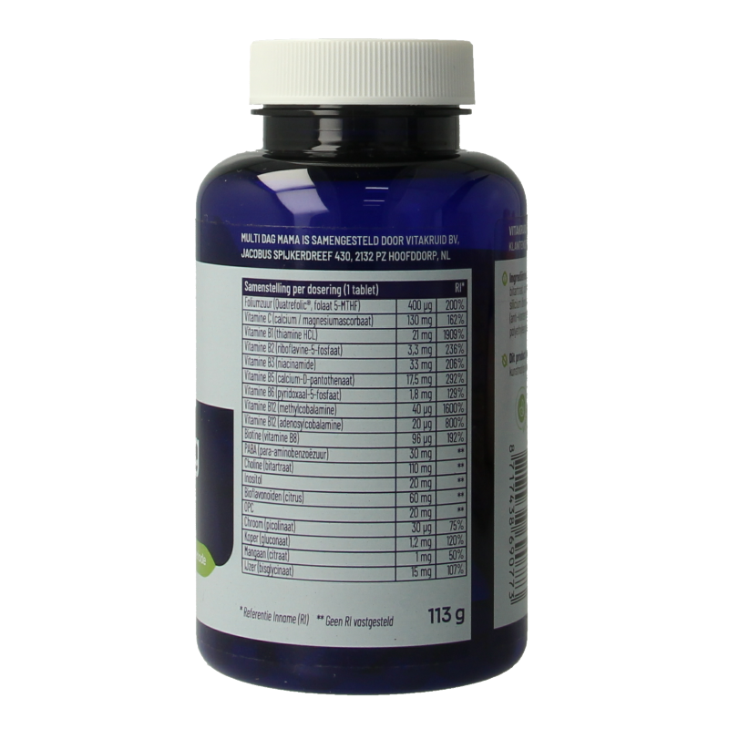 Vitakruid Multi Dag Mama 100% Vegan 90 Tabletten