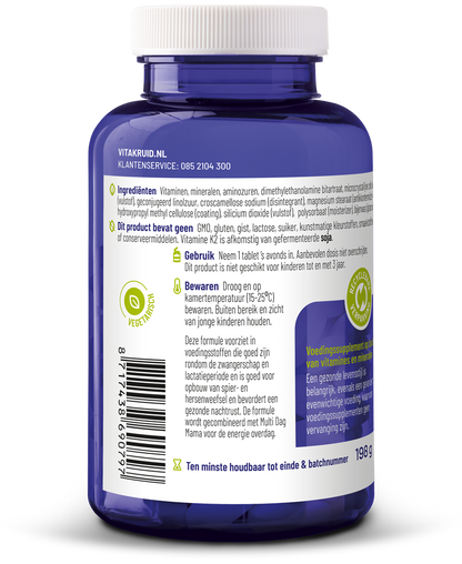 Vitakruid Multi Nacht Mama 100% Vegan 90.00 Tabletten