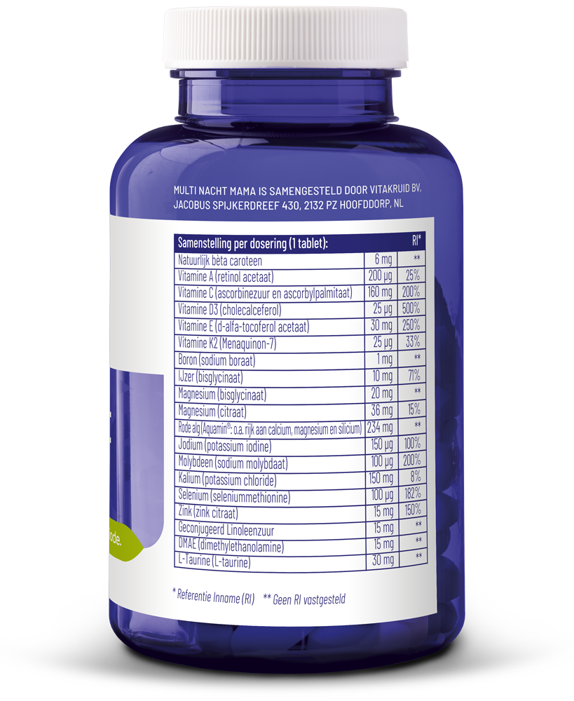 Vitakruid Multi Nacht Mama 100% Vegan 90 Tabletten