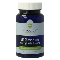 Vitakruid B12 5000 mcg Actief Methylcobalamine 60 Smelttabletten