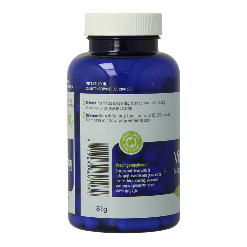 Vitakruid Vitamine B3 Niacinamide 500 mg Flush Free 90 Vegetarische capsules