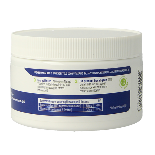 Vitakruid Magnesium Malaat met Vitamine B6 (P-5-P) 120.00 Gram