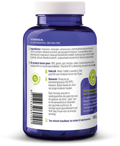 Vitakruid Multi Nacht Vrouw 100% Vegan 90.00 Tabletten