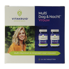 Vitakruid Multi Dag & Nacht Vrouw 100% Vegan 2 x 30 60 Tabletten