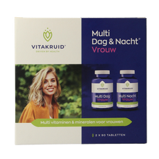 Vitakruid Multi Dag & Nacht Vrouw 100% Vegan 2 x 90 180 Tabletten
