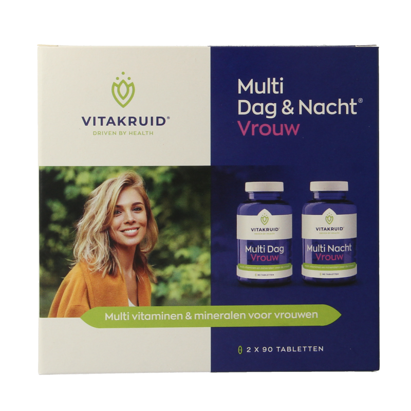 Vitakruid Multi Dag & Nacht Vrouw 100% Vegan 2 x 90 180 Tabletten