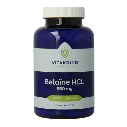 Vitakruid Betaine HCL 650mg & pepsine 160mg 120.00 Tabletten