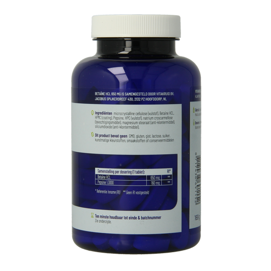 Vitakruid Betaine HCL 650mg & pepsine 160mg 120.00 Tabletten