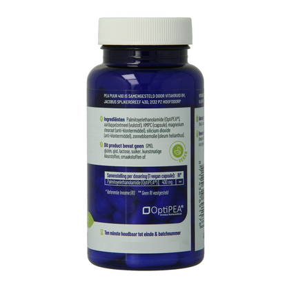Vitakruid PEA Puur 400 OptiPEA Palmitoylethanolamide 60.00 Vegetarische capsules