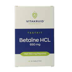 Vitakruid Betaine HCL 650mg & pepsine 160mg testkit 10 Tabletten