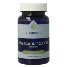 Vitakruid B12 Combi 10.000 met Actief Folaat 60.00 Smelttabletten