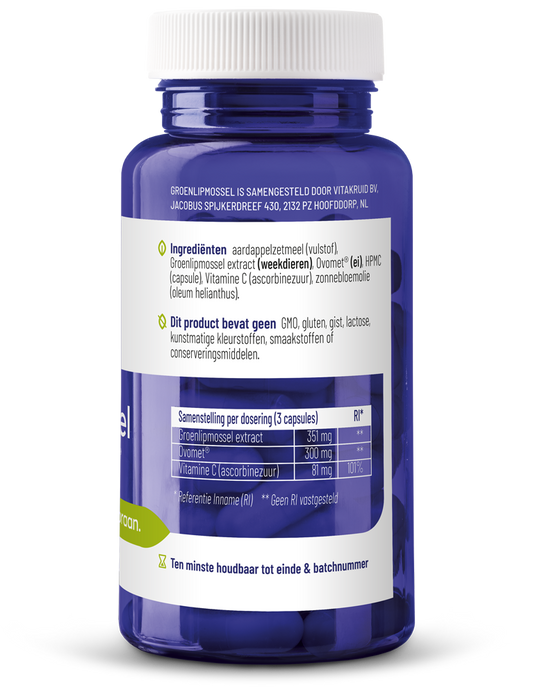 Vitakruid Groenlipmossel extract & Ovomet Eierschaalmembraam 90.00 Capsules
