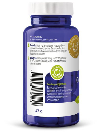 Vitakruid Geheugenformule oa Bacopa monnieri Citicoline OPC 60.00 Vegetarische capsules