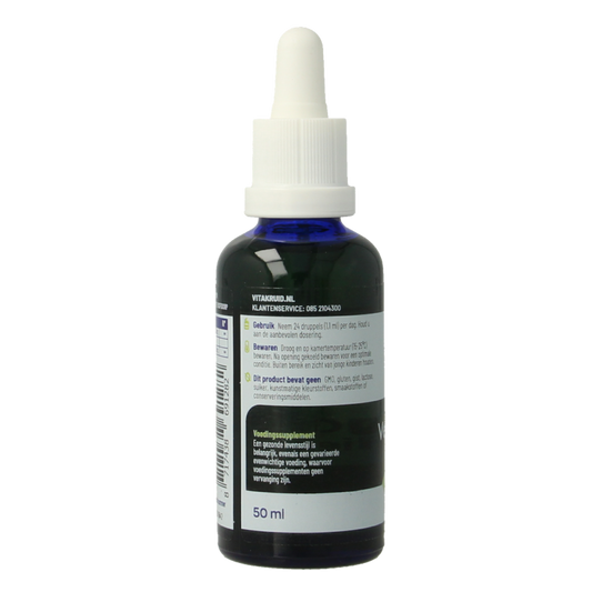 Vitakruid Vegan Omega 3 algenolie 1250 tryglyceriden 500 DHA 50 Milliliter