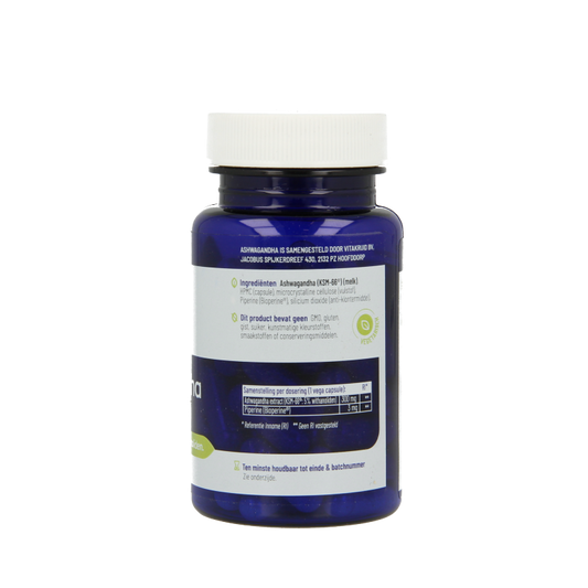 Vitakruid Ashwagandha 5% withanoliden KSM-66 & Bioperine 60 Vegetarische capsules