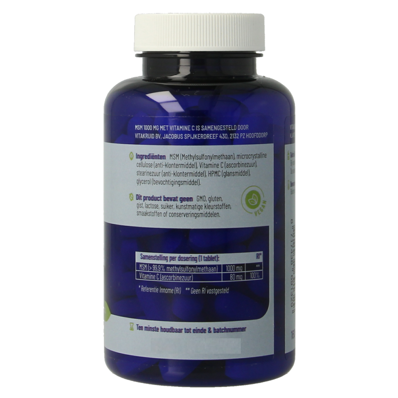 Vitakruid MSM 1000 mg > 99,9% zuiver + vitamine C 120 Tabletten