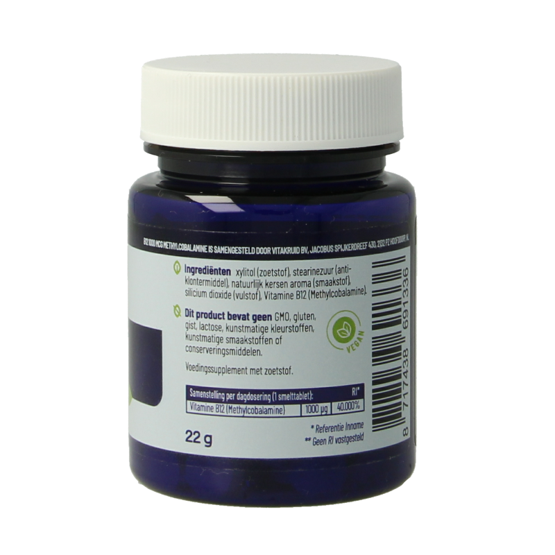 Vitakruid B12 1000 mcg Actief Methylcobalamine 90 Smelttabletten