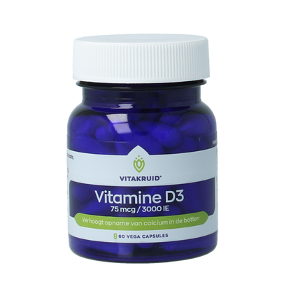 Vitakruid Vitamine D3 75 mcg / 3000 IE 60.00 Vegetarische capsules