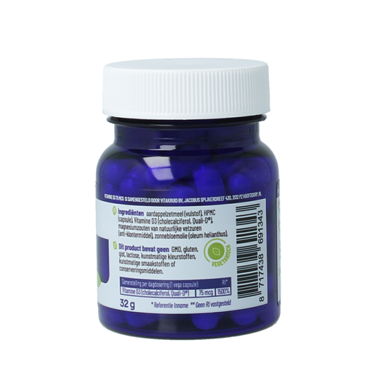 Vitakruid Vitamine D3 75 mcg / 3000 IE 60.00 Vegetarische capsules