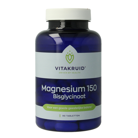 Vitakruid Magnesium 150 Bisglycinaat met 200mg L-Taurine 90 Tabletten
