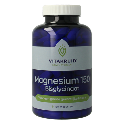 Vitakruid Magnesium 150 Bisglycinaat met 200mg L-Taurine 180.00 Tabletten