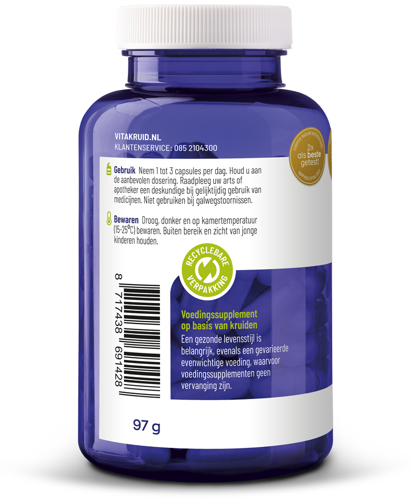 Vitakruid Curcuma C3-2X (95%  curcuminoiden) met Bioperine 120 Vegetarische capsules