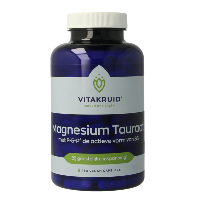 Vitakruid Magnesium Tauraat met Vitamine B6 (P-5-P) 180 Vegetarische capsules