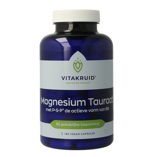 Vitakruid Magnesium Tauraat met Vitamine B6 (P-5-P) 180 Vegetarische capsules