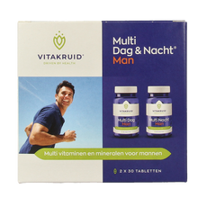 Vitakruid Multi Dag & Nacht Man 100% Vegan 2 x 30 60 Tabletten