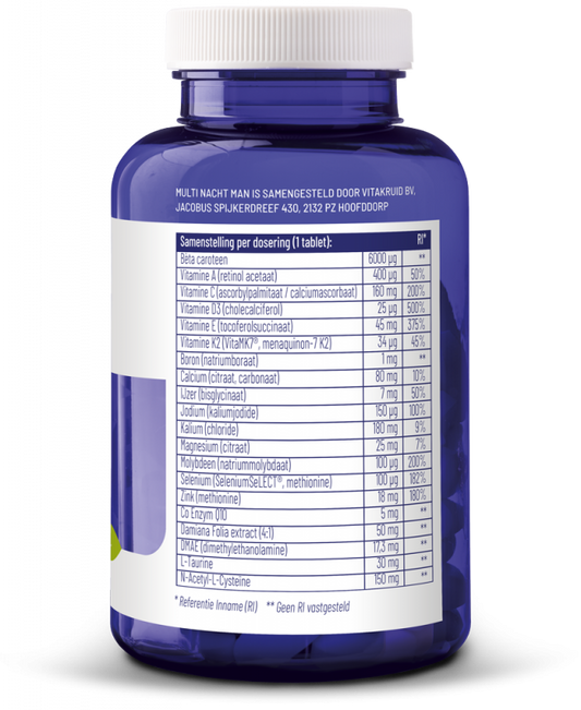 Vitakruid Multi Nacht Man 100% Vegan 90.00 Tabletten