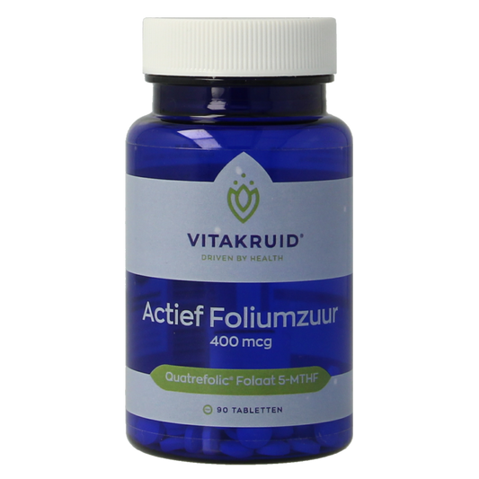 Vitakruid Actief Foliumzuur Quatrefolic 5-MTHF 400 mcg 90 Tabletten