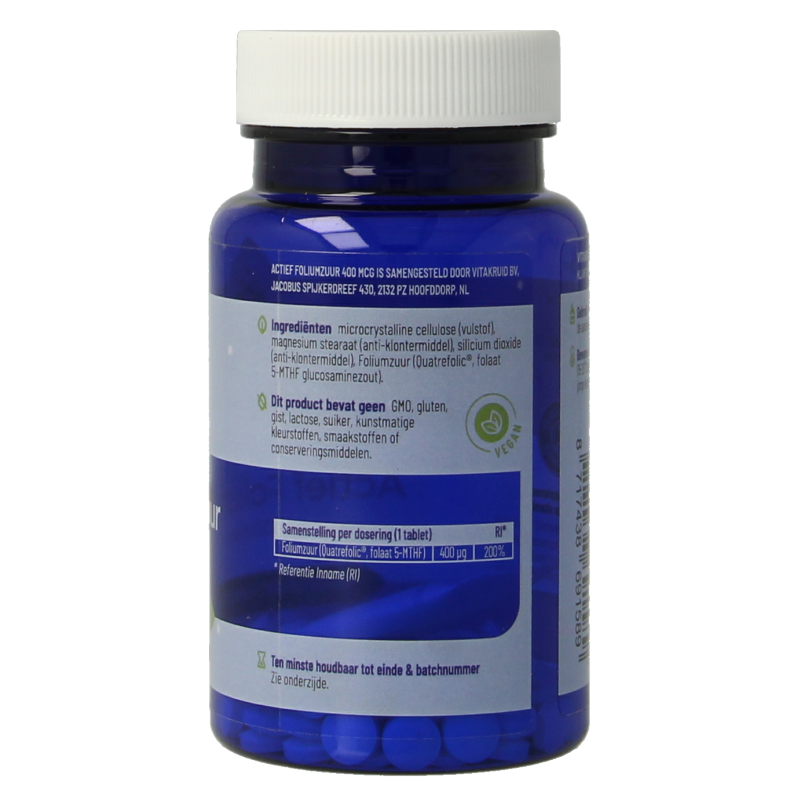 Vitakruid Actief Foliumzuur Quatrefolic 5-MTHF 400 mcg 90 Tabletten