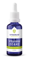 Vitakruid Vitamine D3 & K2 (MenaQ7) met druppelpipet 30 Milliliter