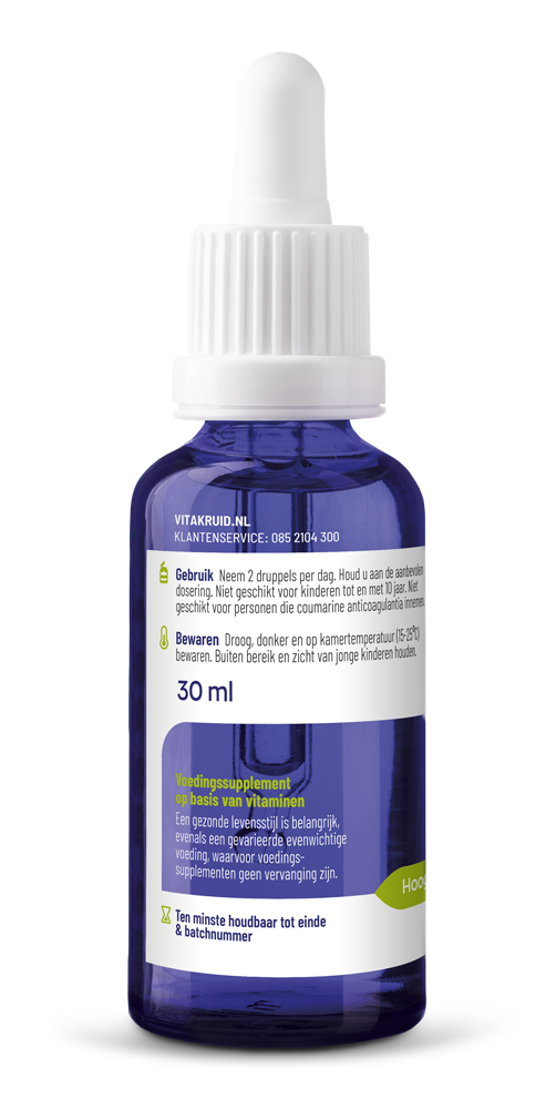 Vitakruid Vitamine D3 & K2 (MenaQ7) met druppelpipet 30 Milliliter