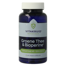 Vitakruid Groene Thee & Bioperine >50% EGCG >80% catechines 60 Vegetarische capsules