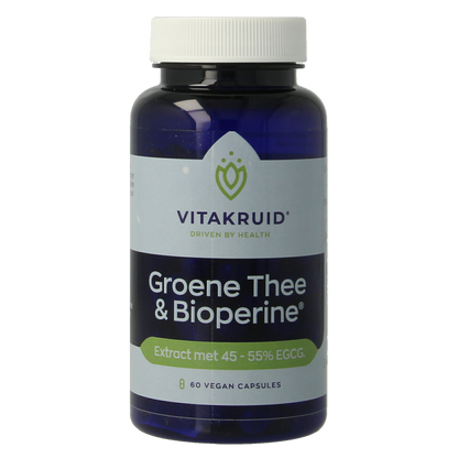 Vitakruid Groene Thee & Bioperine >50% EGCG >80% catechines 60.00 Vegetarische capsules