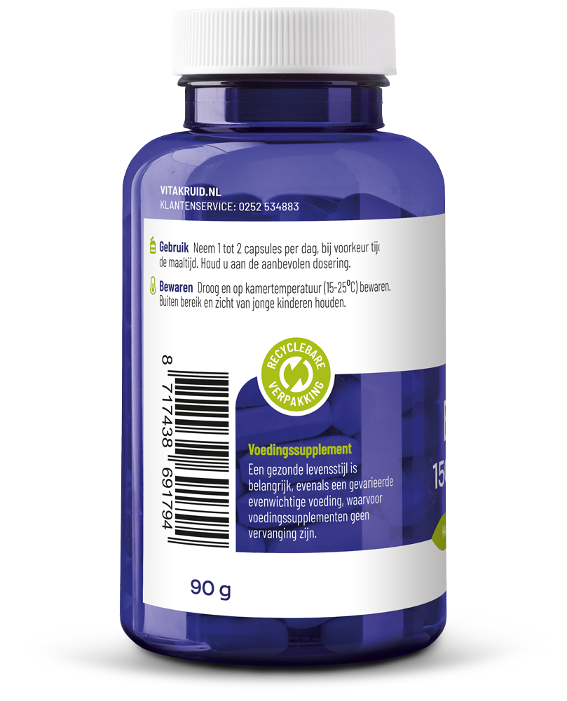 Vitakruid Borage Olie 1500mg GLA 300mg uit plantaardige bron 60 Softgels