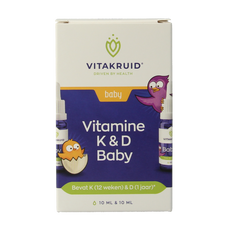 Vitakruid Vitamine K & D baby druppels 10ml 20 Milliliter