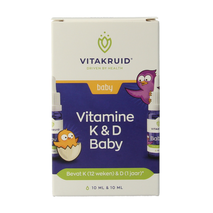 Vitakruid Vitamine K & D baby druppels 10ml 20 Milliliter