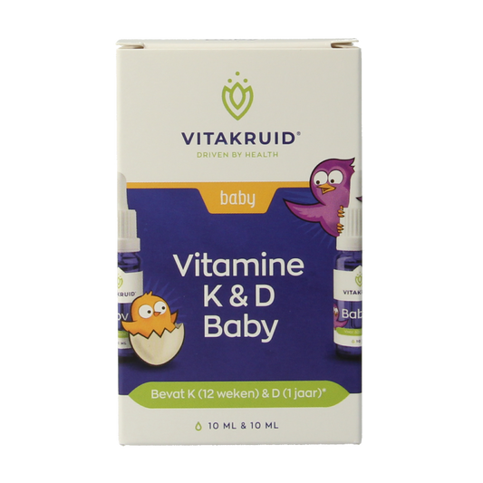Vitakruid Vitamine K & D baby druppels 10ml 20 Milliliter