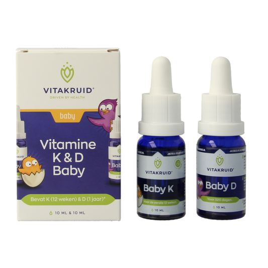 Vitakruid Vitamine K & D baby druppels 10ml 20 Milliliter