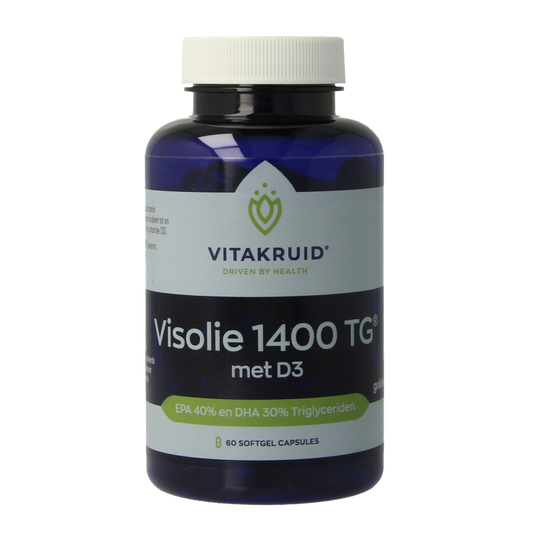 Vitakruid Visolie 1400 TG Triglyceriden met D3 60 Softgels