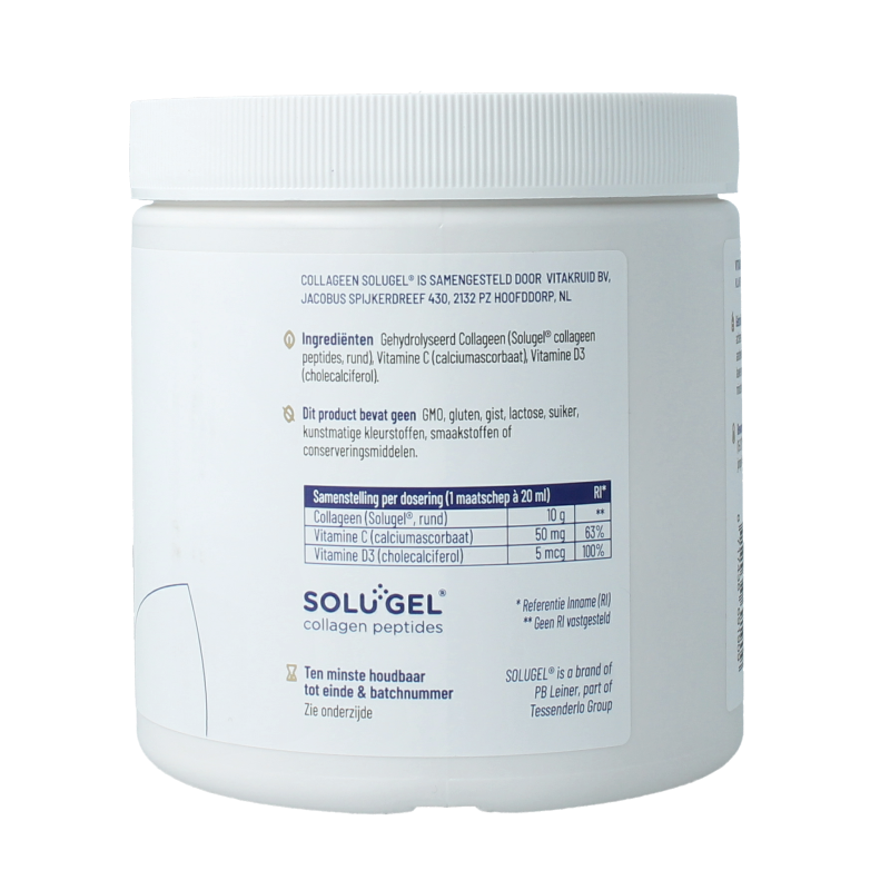 Vitakruid Collageen Solugel poeder met vitamine C & D 250 Gram