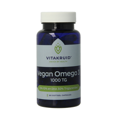 Vitakruid Vegan omega 3 1000 triglyceriden 300 DHA 100 EPA 60.00 Softgels