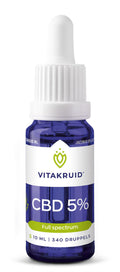 Vitakruid CBD Olie 5% full spectrum met MCT als drager 10 Milliliter