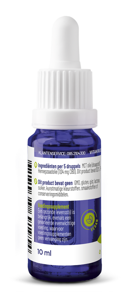 Vitakruid CBD Olie 5% full spectrum met MCT als drager 10.00 Milliliter