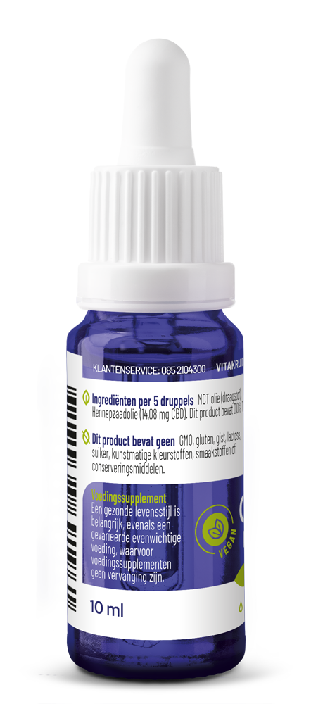 Vitakruid CBD Olie 10% full spectrum met MCT als drager 10 Milliliter