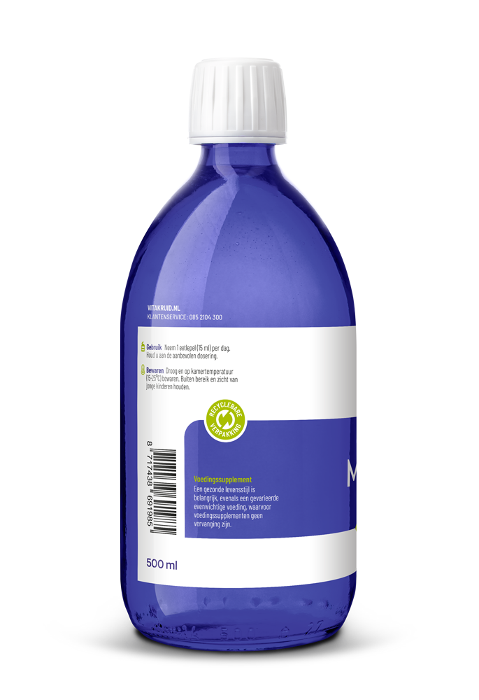 Vitakruid MCT Olie C8 100% zuivere & duurzame kokosolie 500 Milliliter