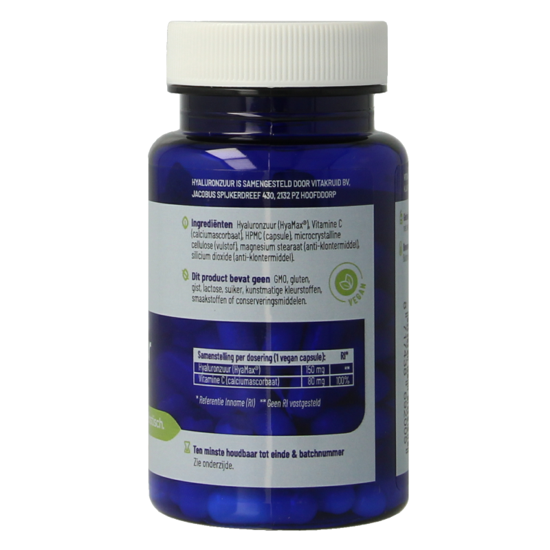 Vitakruid Hyaluronzuur 150 HyaMax met vitamine C Anti-Aging 60 Vegetarische capsules