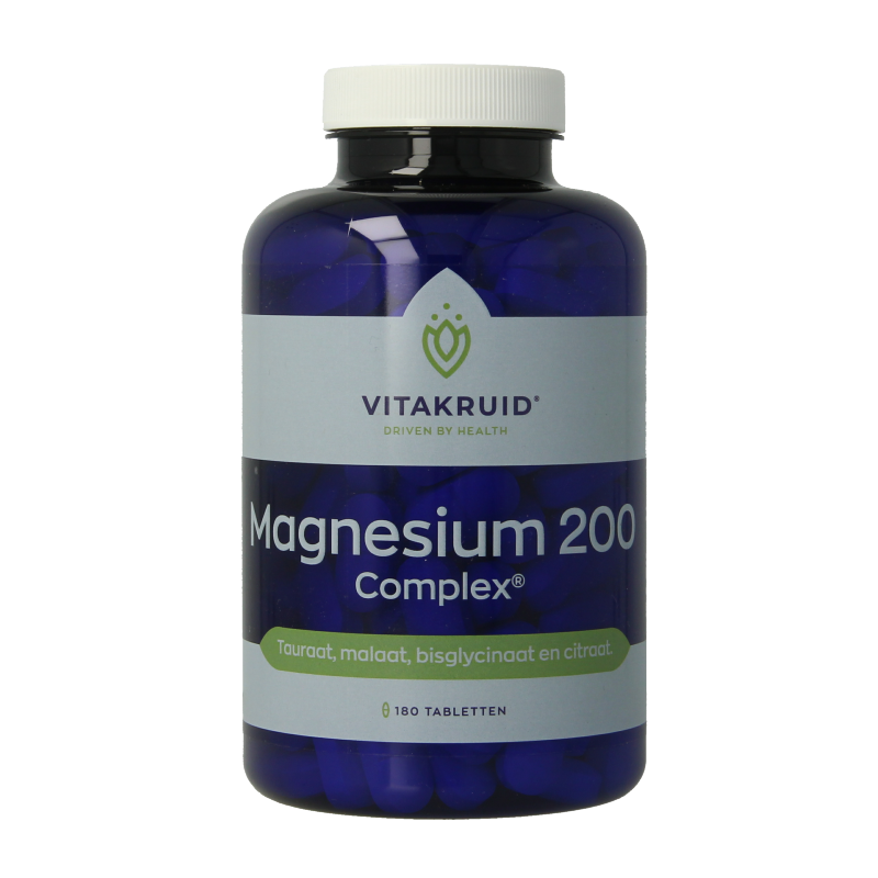 Vitakruid Magnesium 200 Complex Tauraat Malaat Bisglycinaat 180 Tabletten